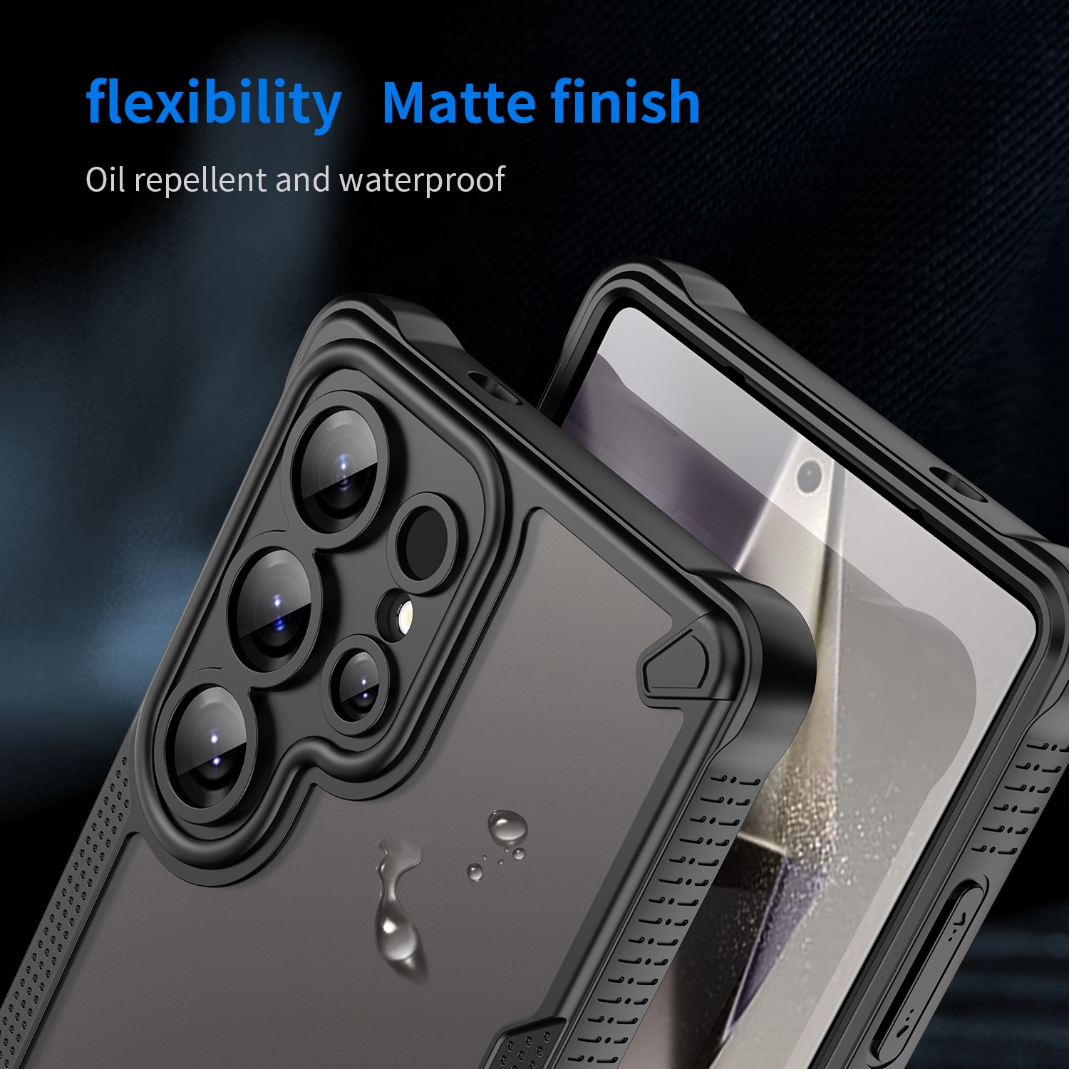 Husa telefon, pentru Samsung Galaxy S25 Ultra Armor of Brushed Comfortable Oil Waterproof TPU+PC Soft Semi-translucentmatte Feel, Negru | Transparent
