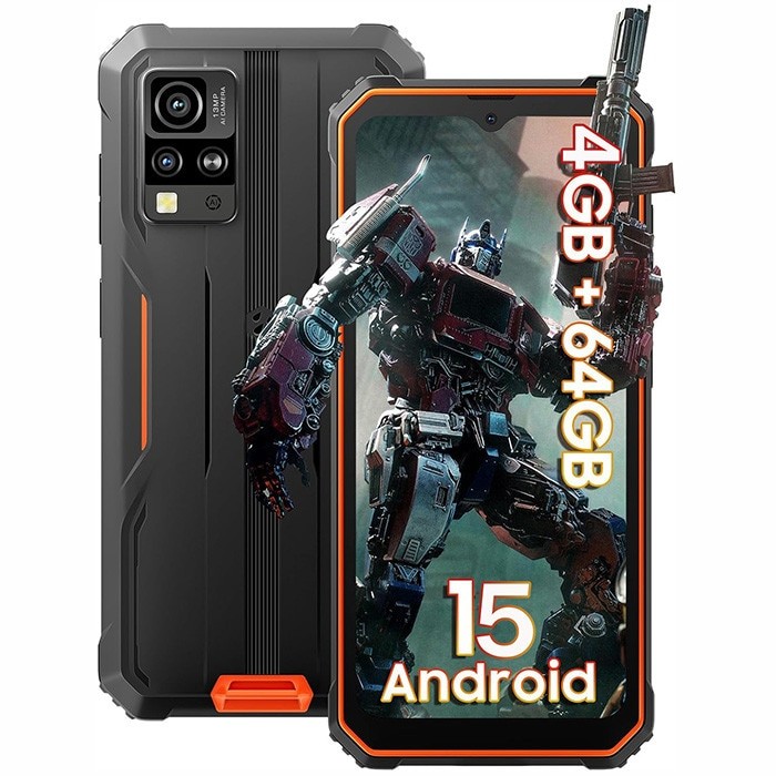 Pachet promo: Telefon mobil Blackview BV4800 SE, 4G, Rezistent la praf/anti-picatura/impermeabil, 12GB Ram(4GB + 8GB extensibili), 128GB, Android 15, 5100mAh, NFC, Portocaliu + Casti wireless Blackview®️ cu anulare integrala a zgomotului, Casti Bluetooth 5.3, Distanta Bluetooth de 10 metri, Control touch, Rezistente la apa, Sport, Compatibilitate Universala, Negru