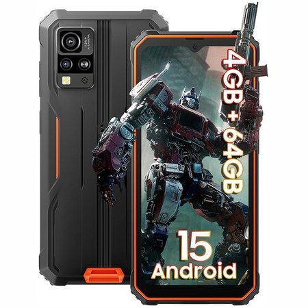Pachet promo: Telefon mobil Blackview BV4800 SE, 4G, Rezistent la praf/anti-picatura/impermeabil, 12GB Ram(4GB + 8GB extensibili), 128GB, Android 15, 5100mAh, NFC, Portocaliu + Casti wireless Blackview®️ cu anulare integrala a zgomotului, Casti Bluetooth 5.3, Distanta Bluetooth de 10 metri, Control touch, Rezistente la apa, Sport, Compatibilitate Universala, Negru