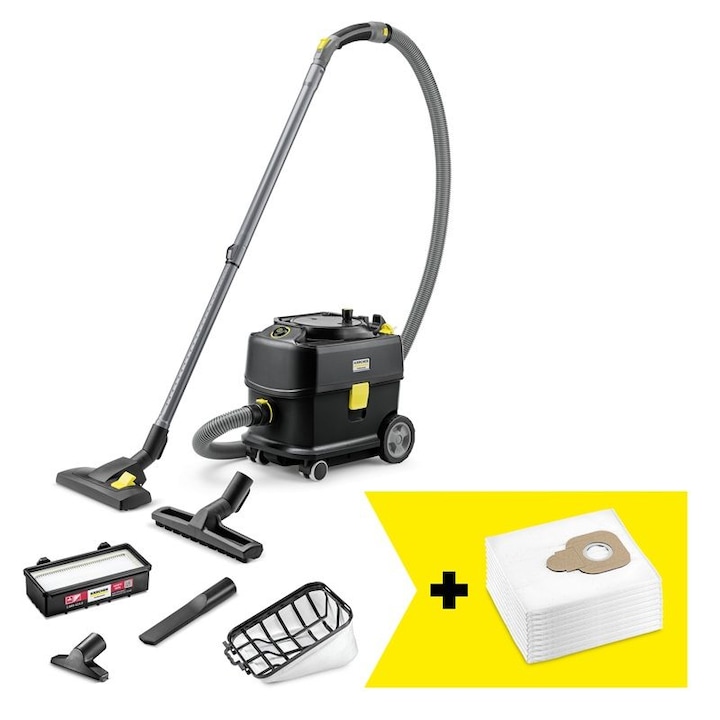 Aspirator uscat Karcher T 10/1 Adv HEPA Go!Further, set cu accesorii, negru, 10l