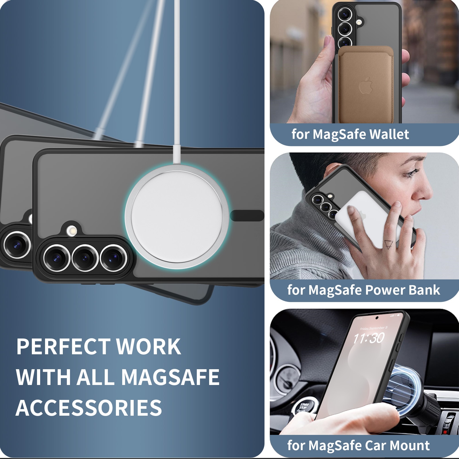 Husa de protectie pentru Samsung Galaxy S26 Plus, Omelivon, MagSafe, Protectie completa, Anti-Soc, Decupaje Precise, Incarcare Wireless, Materiale Premium, Negru