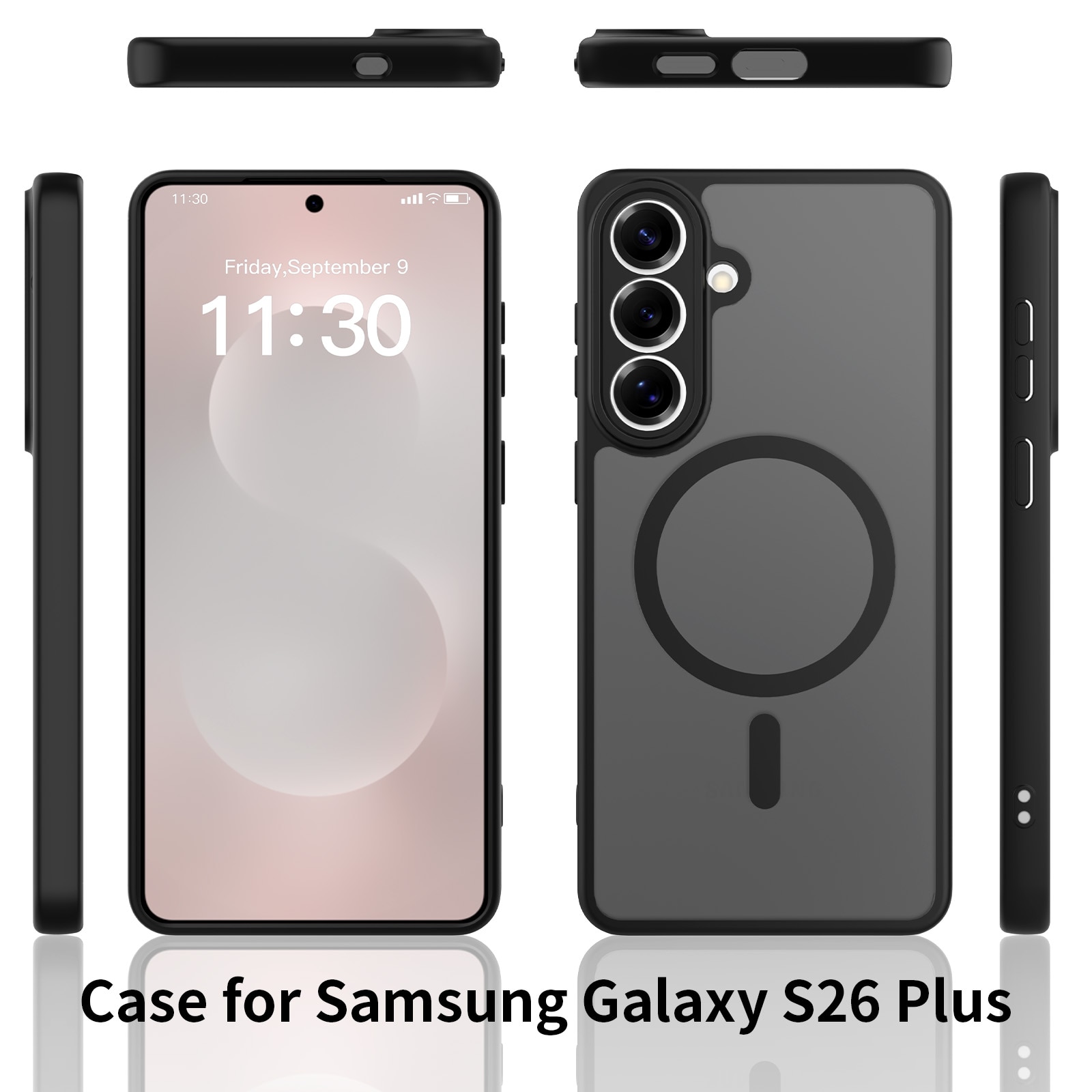 Husa de protectie pentru Samsung Galaxy S26 Plus, Omelivon, MagSafe, Protectie completa, Anti-Soc, Decupaje Precise, Incarcare Wireless, Materiale Premium, Negru
