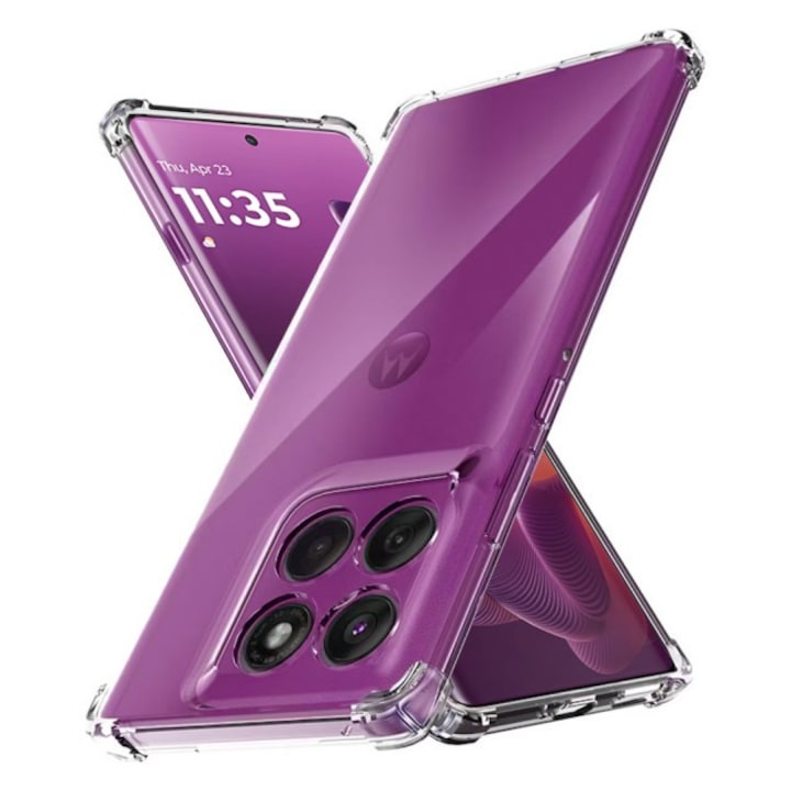 Husa Upzz® Shock Armor Compatibila Cu Motorola Edge 60 PRO, Protectie Sporita, Silicon, Transparenta