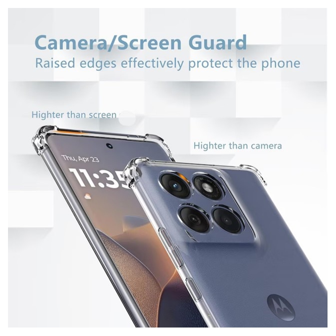 Husa Upzz® Shock Armor Compatibila Cu Motorola Edge 60 PRO, Protectie Sporita, Silicon, Transparenta