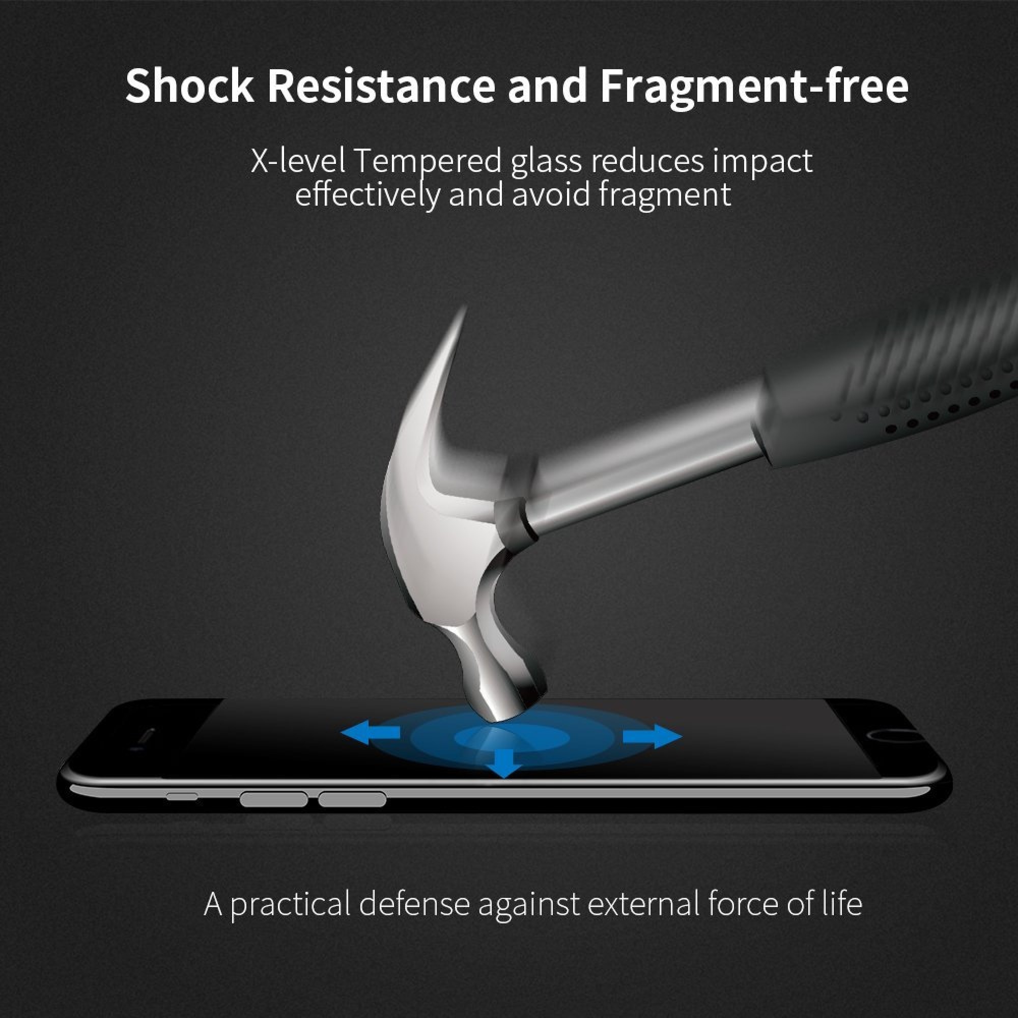 Folie de protectie iPhone 7 PLUS Sticla Securizata 3D Acoperire 100% 0,2mm Geam Balistic - Neagra