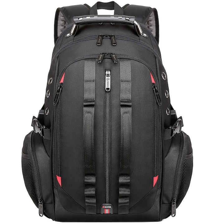 Rucsac Bange pentru laptop 17,3 inch, capacitate 40L, 48x35x23cm, negru, design italian