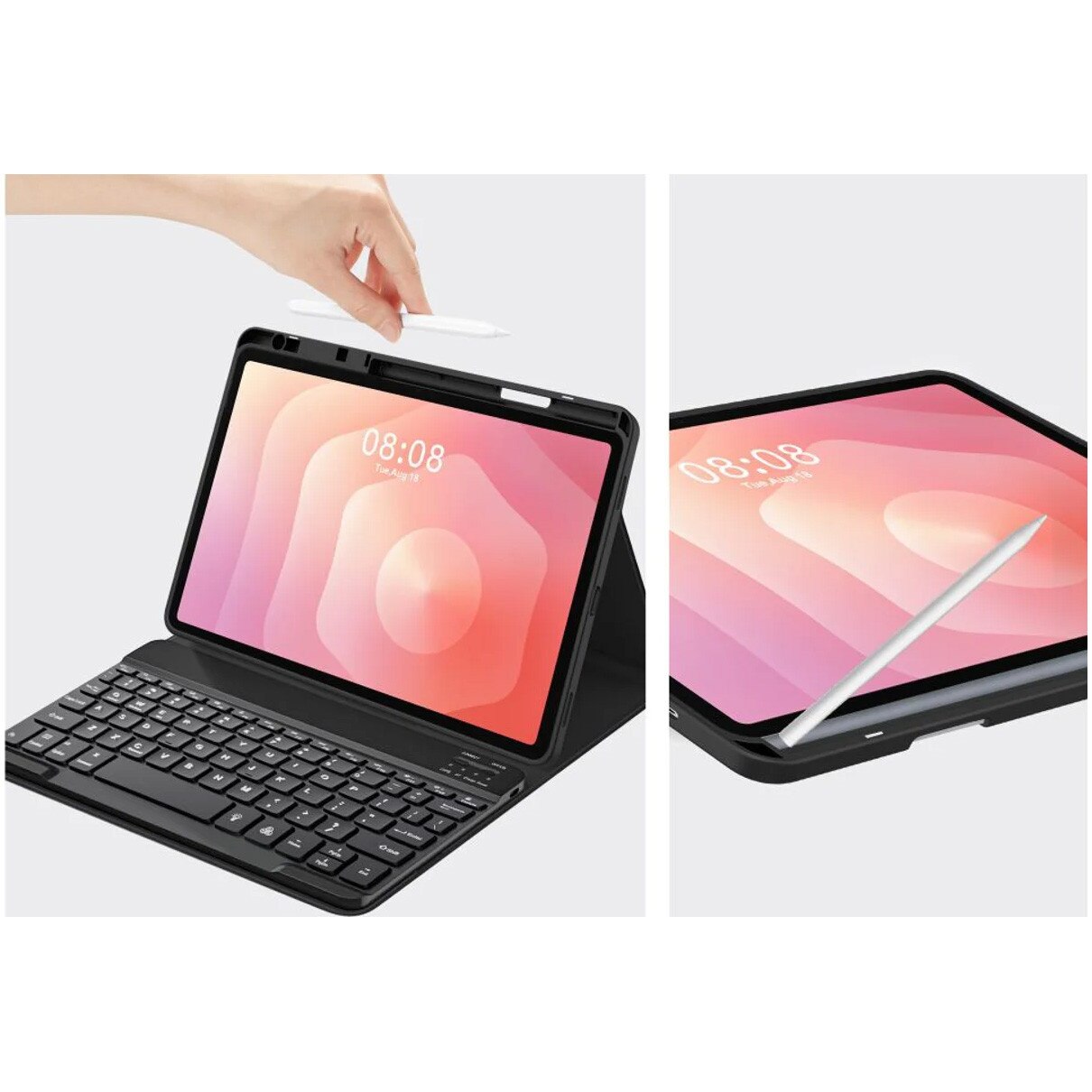 Husa tableta Tech-Protect SC Pen + Klaviatura Bluetooth, neagra, pentru Samsung Galaxy Tab S11 11", cu suport pentru stylus, functie sleep/wake
