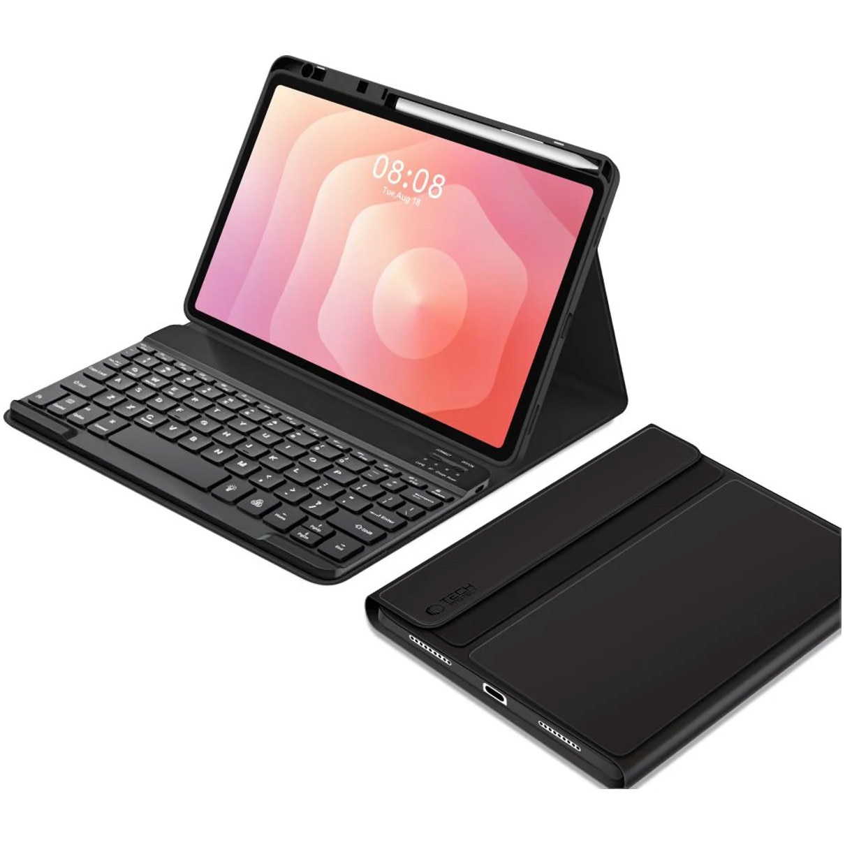 Husa tableta Tech-Protect SC Pen + Klaviatura Bluetooth, neagra, pentru Samsung Galaxy Tab S11 11", cu suport pentru stylus, functie sleep/wake