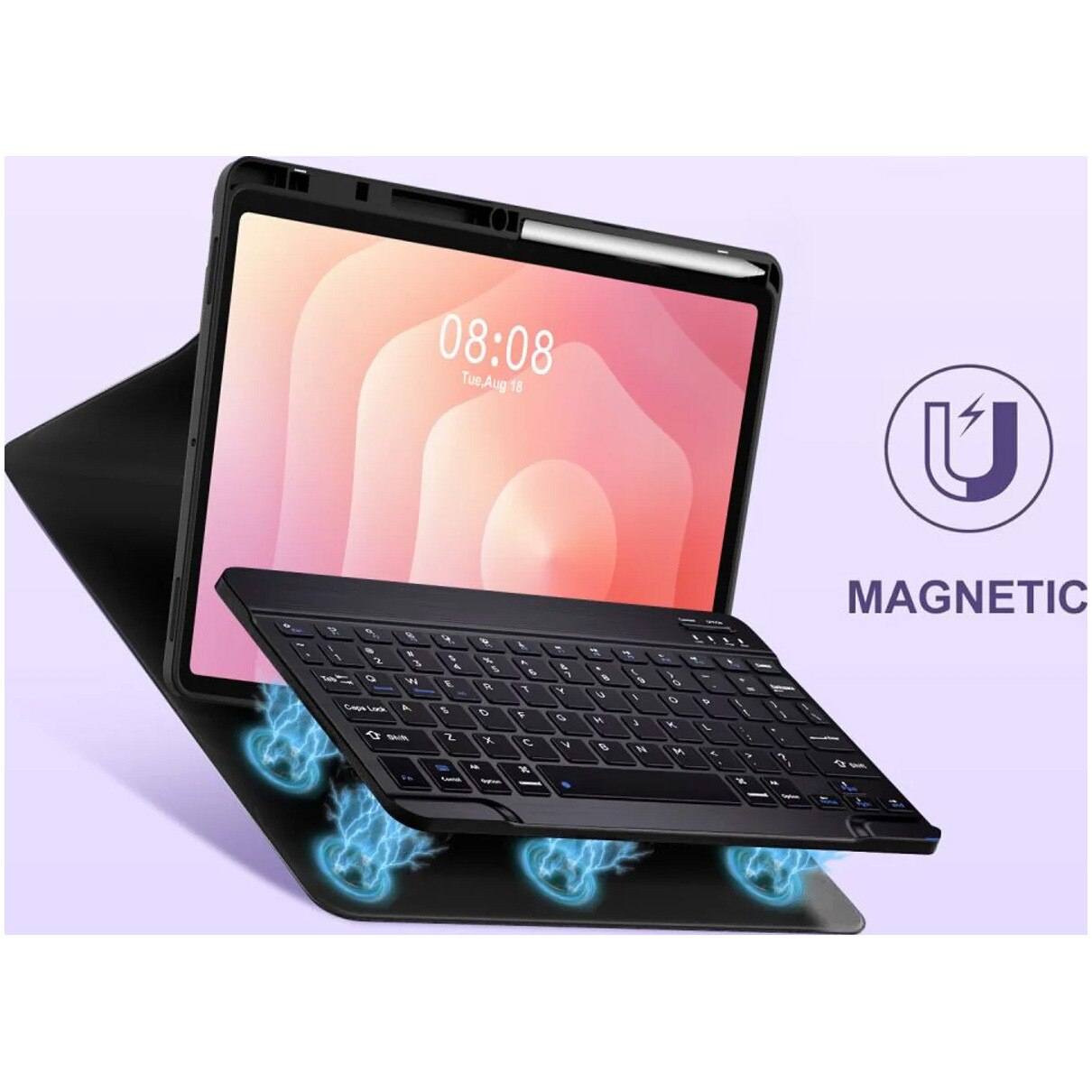 Husa tableta Tech-Protect SC Pen + Klaviatura Bluetooth, neagra, pentru Samsung Galaxy Tab S11 11", cu suport pentru stylus, functie sleep/wake