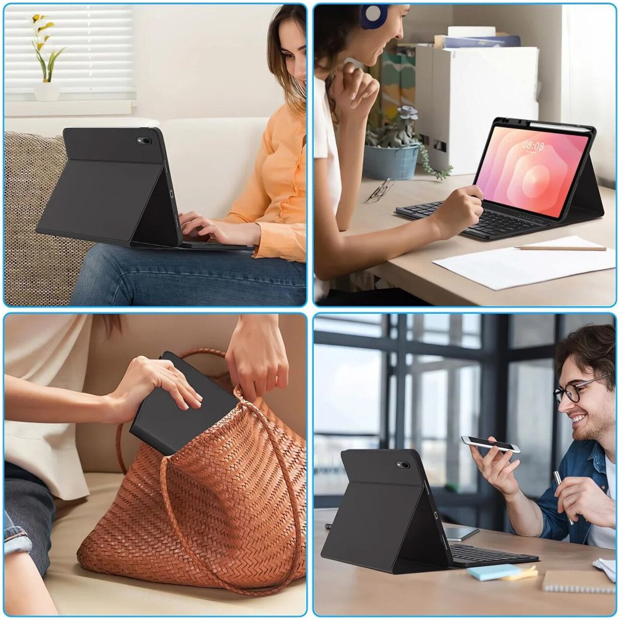 Husa tableta Tech-Protect SC Pen + Klaviatura Bluetooth, neagra, pentru Samsung Galaxy Tab S11 11", cu suport pentru stylus, functie sleep/wake