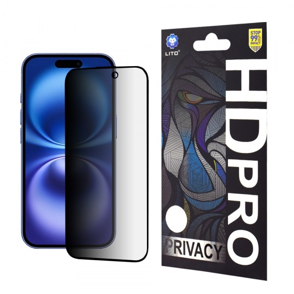 Folie pentru iPhone 16 - Lito HD Pro Privacy - Black