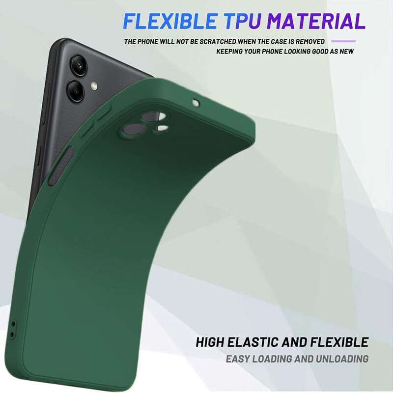 Husa pentru Samsung Galaxy A07, silicon lichid, Calitate Premium, Interior din Microfibra, Protectie Sporita, Antisoc, Verde inchis