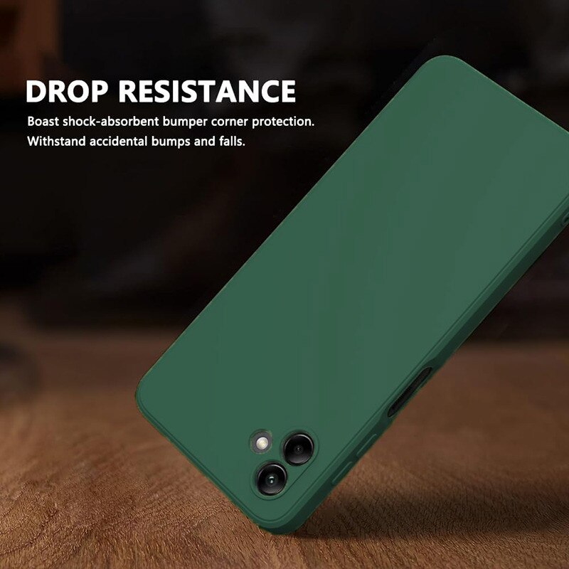 Husa pentru Samsung Galaxy A07, silicon lichid, Calitate Premium, Interior din Microfibra, Protectie Sporita, Antisoc, Verde inchis