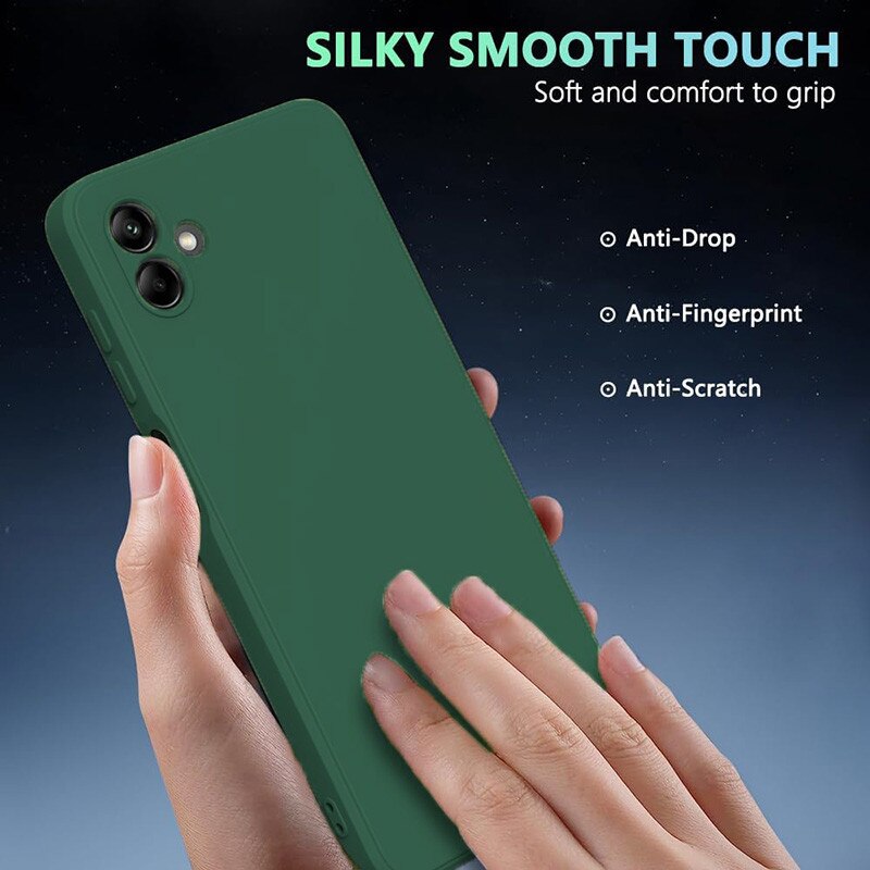 Husa pentru Samsung Galaxy A07, silicon lichid, Calitate Premium, Interior din Microfibra, Protectie Sporita, Antisoc, Verde inchis