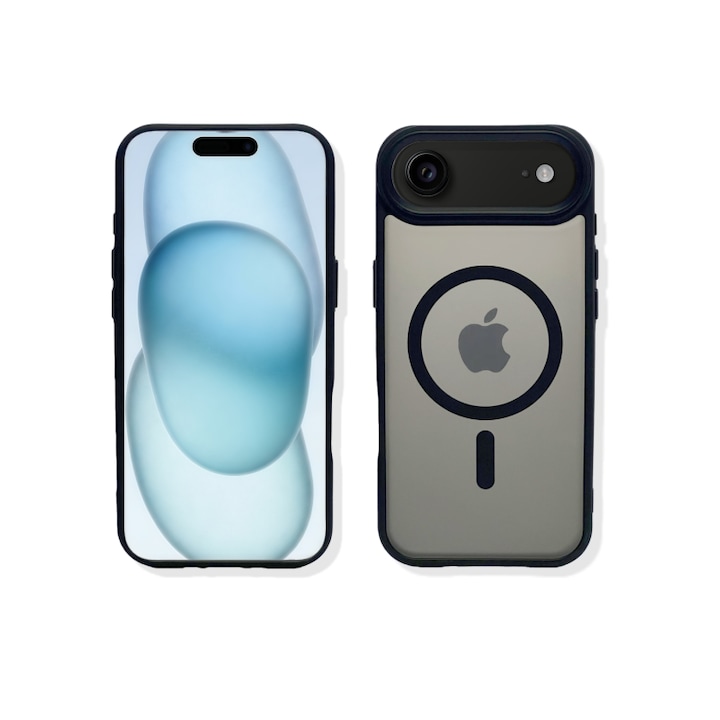 Carcasa magnetica pentru iPhone 17 Air – negru, textura mata placuta la atingere, rezistenta la amprente, TPU+PC antichoc, compatibila cu MagSafe, mai multe culori disponibile