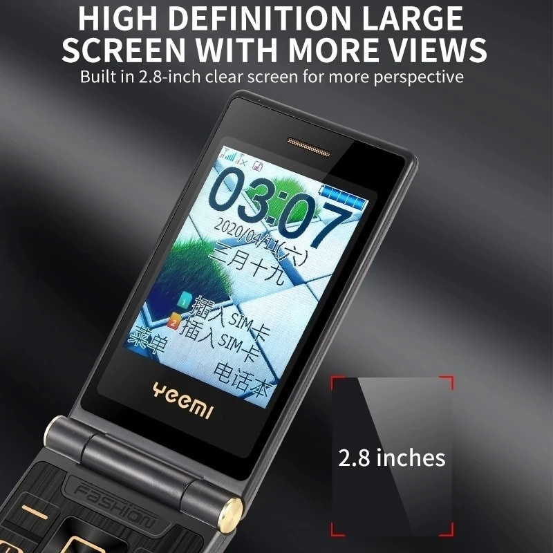 Telefon Mobil pentru Varstnici AIEK G10-C, Dual SIM, Baterie 5900mAh, Lanterna, FM, Ecran Tactil 3.0", Auriu