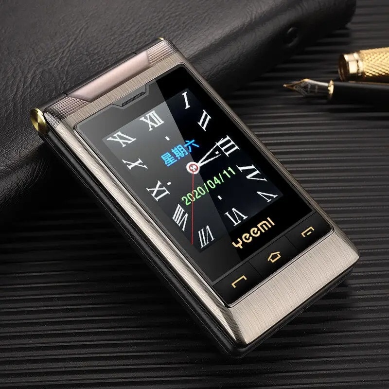 Telefon Mobil pentru Varstnici AIEK G10-C, Dual SIM, Baterie 5900mAh, Lanterna, FM, Ecran Tactil 3.0", Auriu