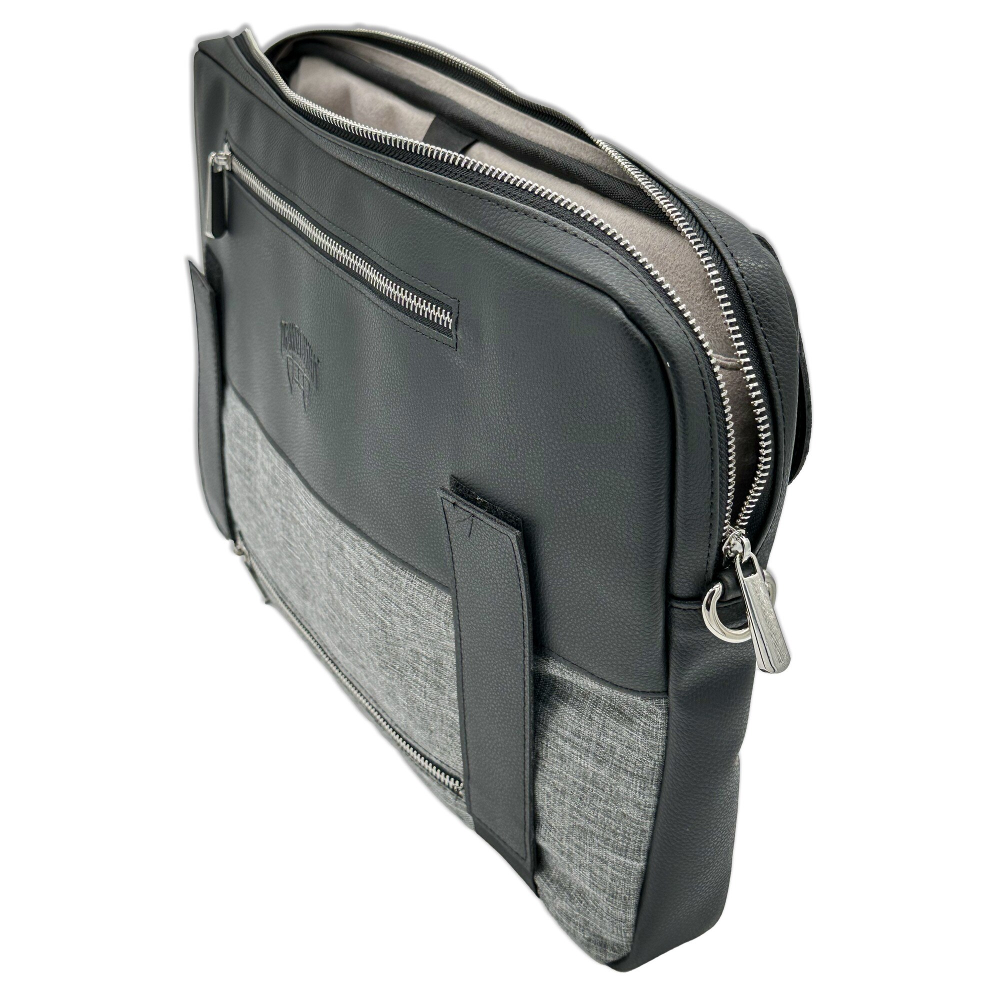 Geanta pentru Laptop 15,6 inch - 16 inch, Transilvanian Bags, Traveller, Piele ecologica, Negru, 40x27 cm