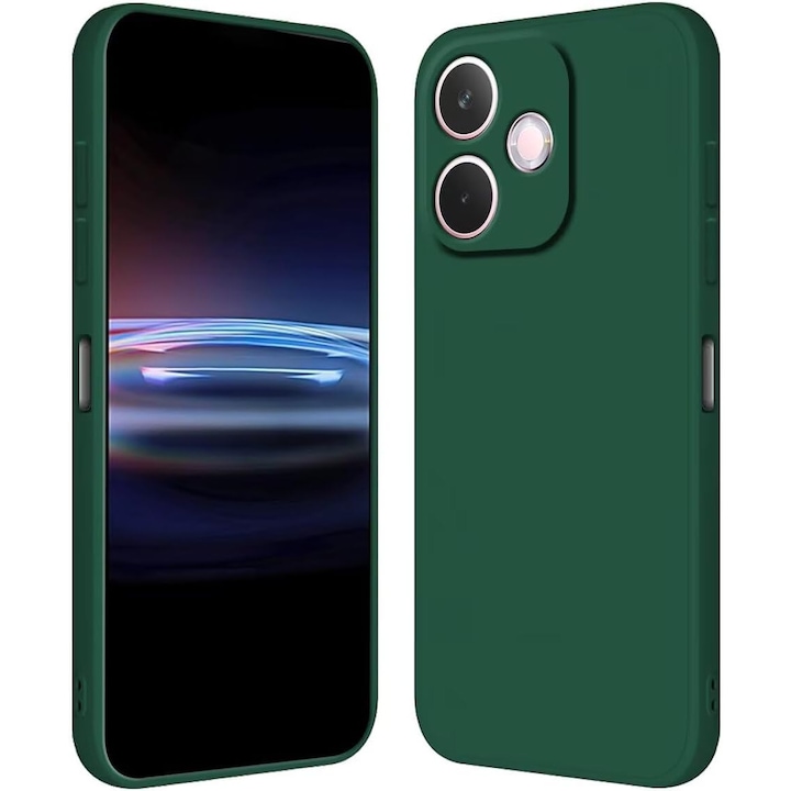 Husa Soft Touch, slim, ALC Mobile, anti soc, compatibila cu OPPO A5 Pro, Verde Inchis Tpu