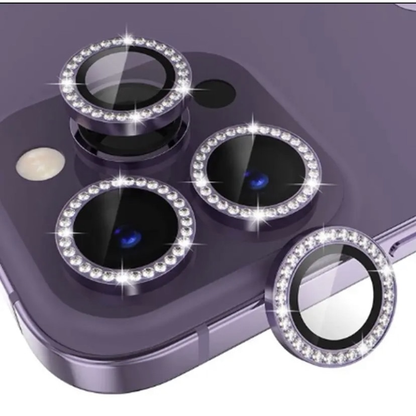 Folie Protectie Pentru Obiectivul Camerei Diamond Glitter Compatibil iPhone 14 Pro Max Purple