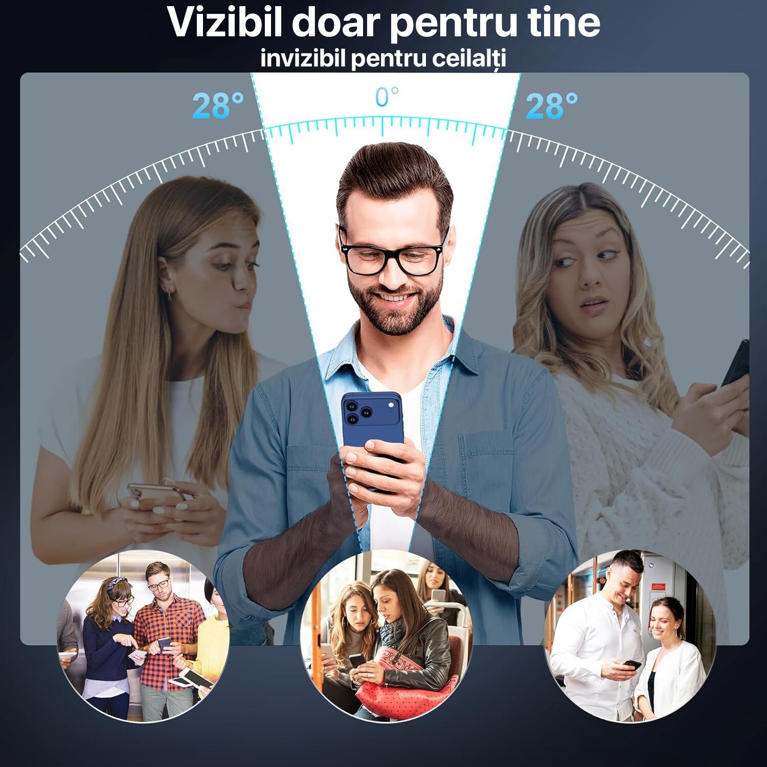 Folie iPhone 17 Pro Max privacy din silicon, Silicon Hydrogel Regenerabil, Flexible Hydro-Crystal, Protectie Completa, Full Glue, Instalare usoara, Set complet pentru Instalare