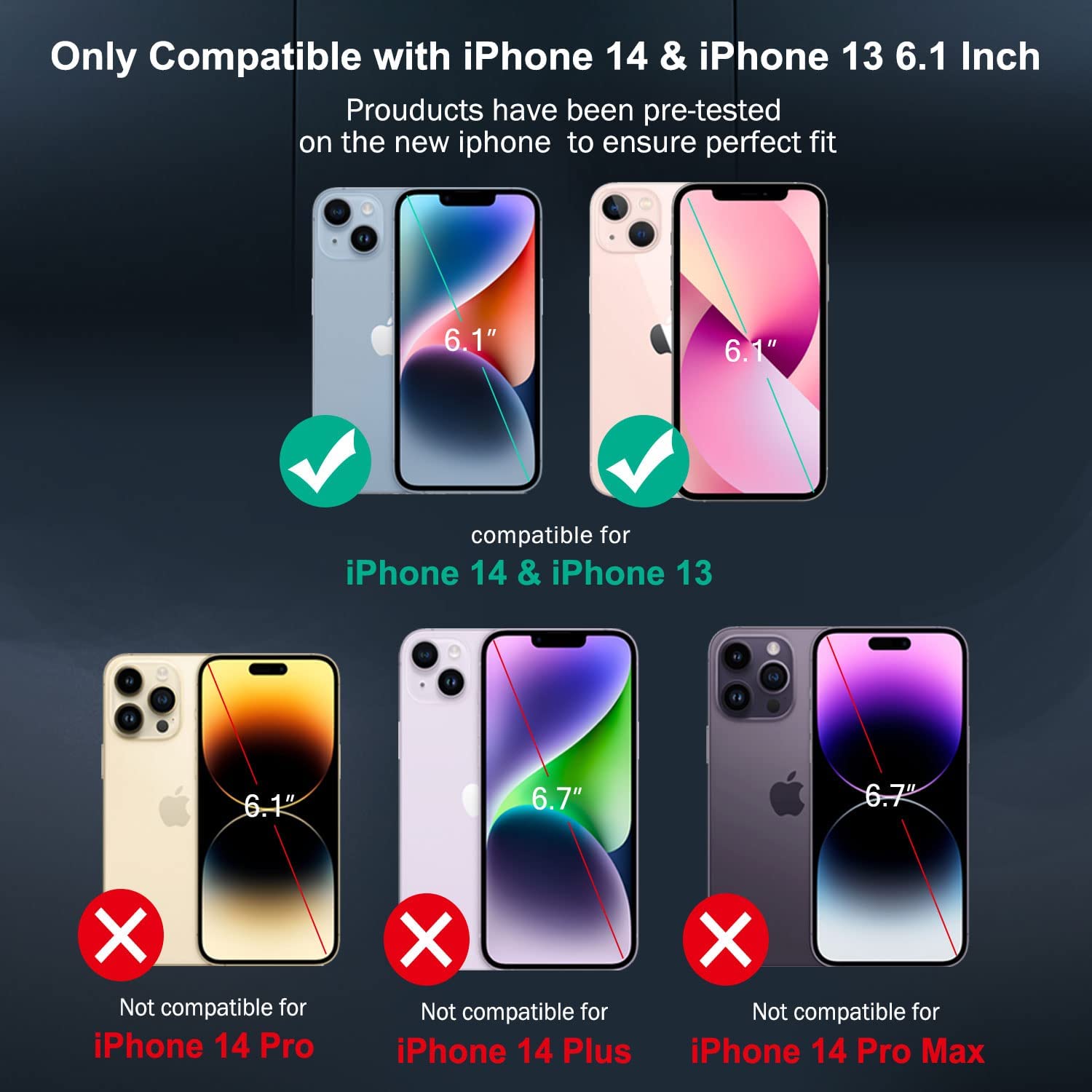 Folie protectie telefon, Sticla, Compatibila cu iPhone 14 13, Transparent