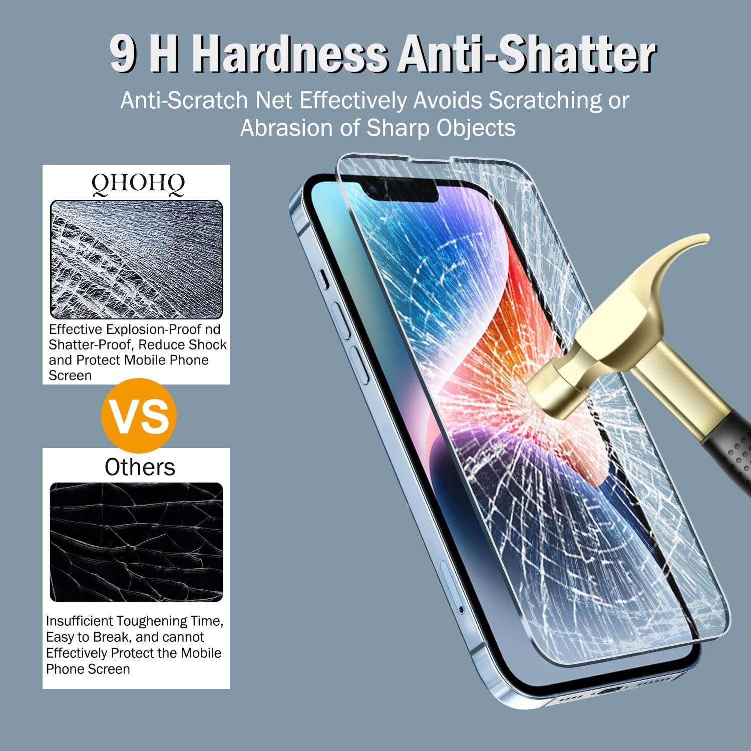 Folie protectie telefon, Sticla, Compatibila cu iPhone 14 13, Transparent