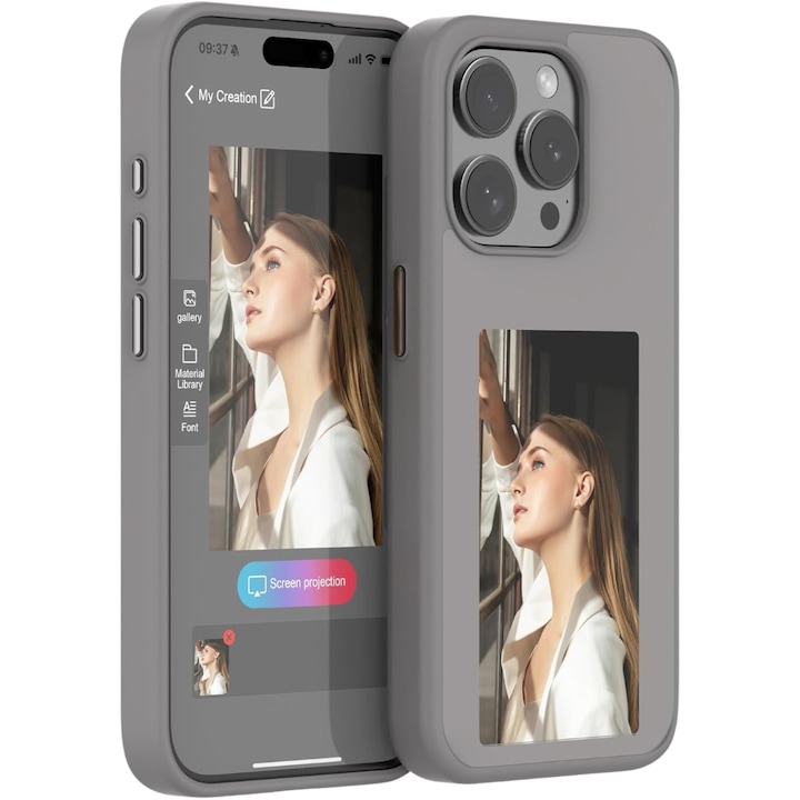 Husa Premium iPhone 13 PRO MAX GRI SmartScreen NFC – Protectie Eleganta si Tehnologie Avansata