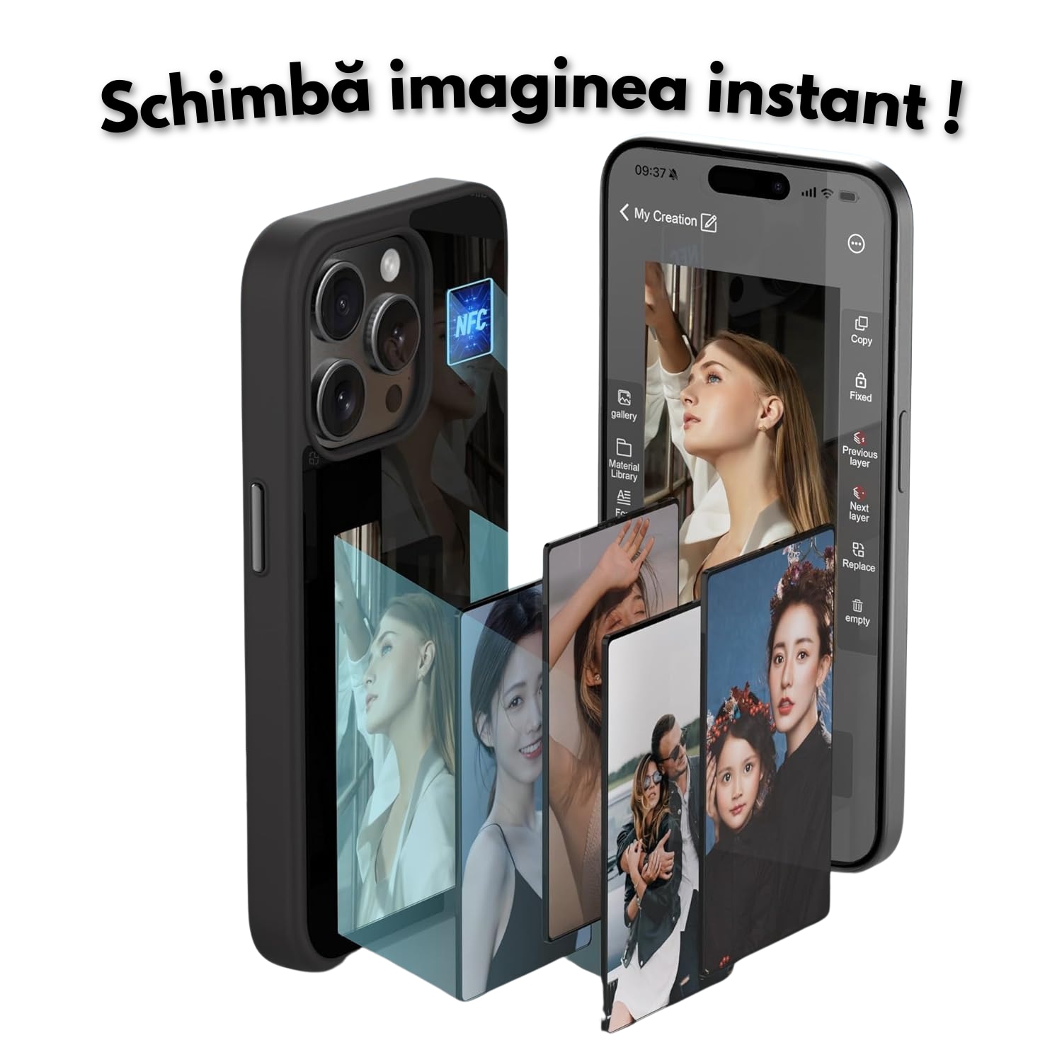 Husa Premium iPhone 13 PRO MAX GRI SmartScreen NFC – Protectie Eleganta si Tehnologie Avansata