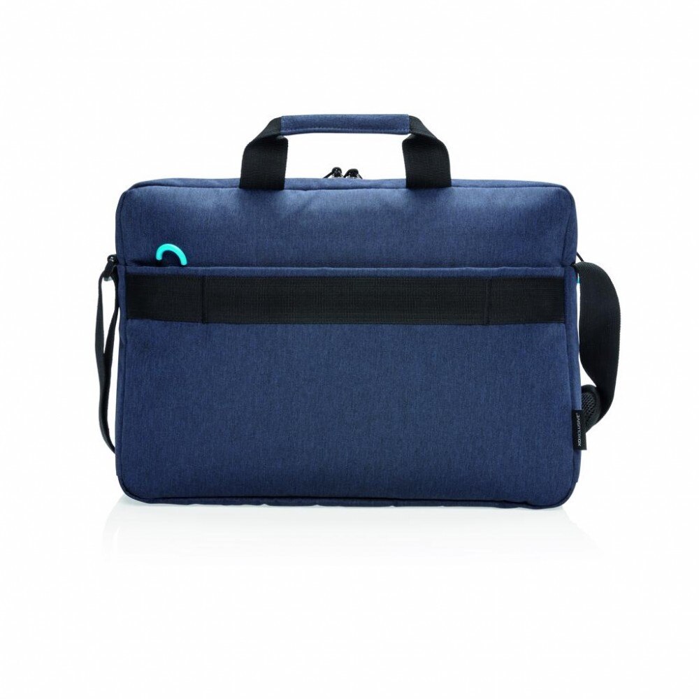 Geanta laptop 15.6 inch, fara PVC, XD by AleXer, JU009, poliester, albastru, breloc inclus