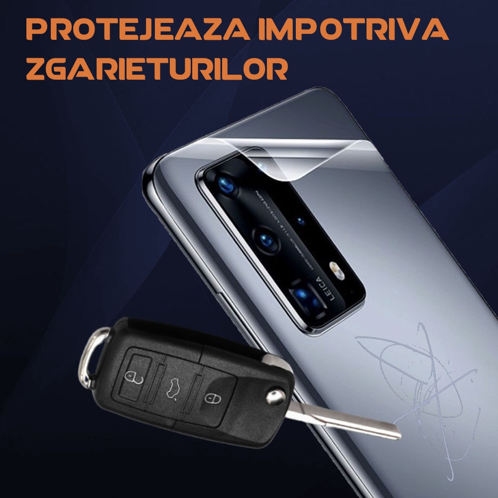 Folie InvisibleBack compatibila cu Samsung Galaxy S26, Protectie carcasa spate, Polimer siliconic, Adeziv premium, Montare usoara, Fara lichid, Regenerabila, Full Glue