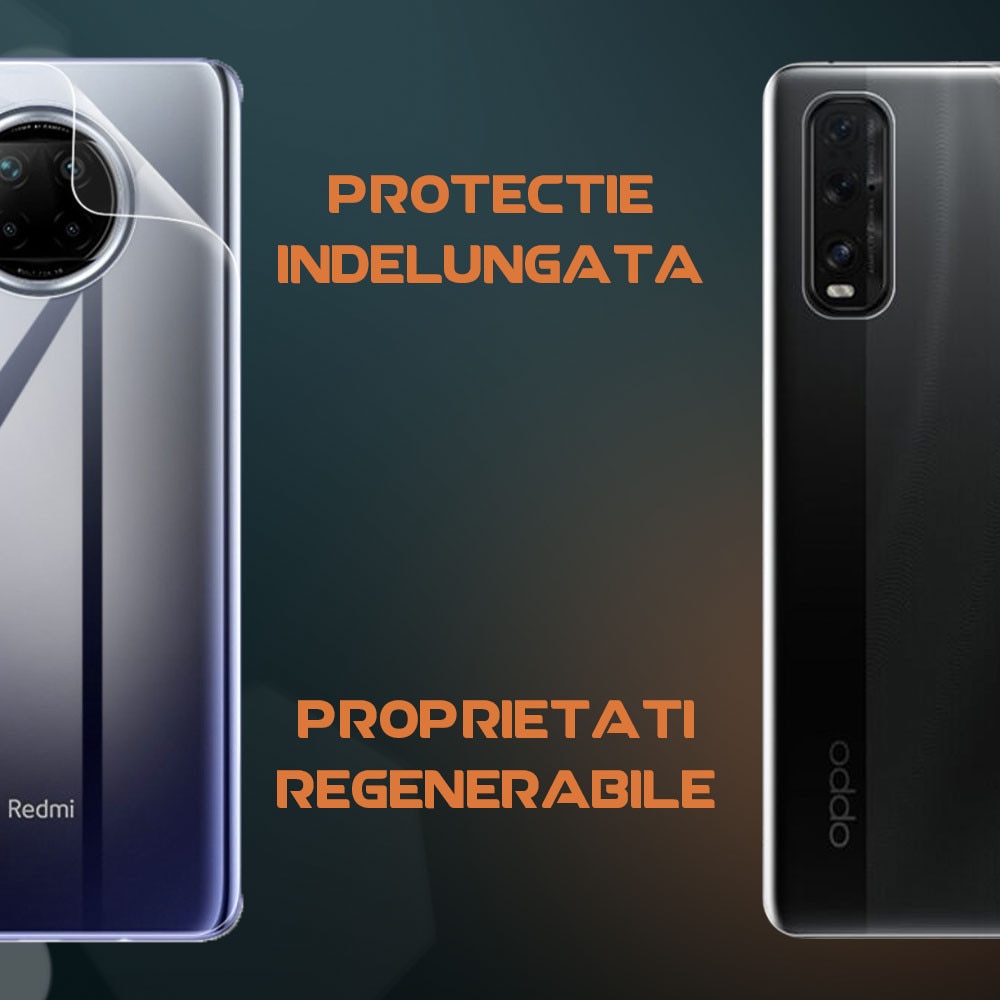 Folie InvisibleBack compatibila cu Samsung Galaxy S26, Protectie carcasa spate, Polimer siliconic, Adeziv premium, Montare usoara, Fara lichid, Regenerabila, Full Glue