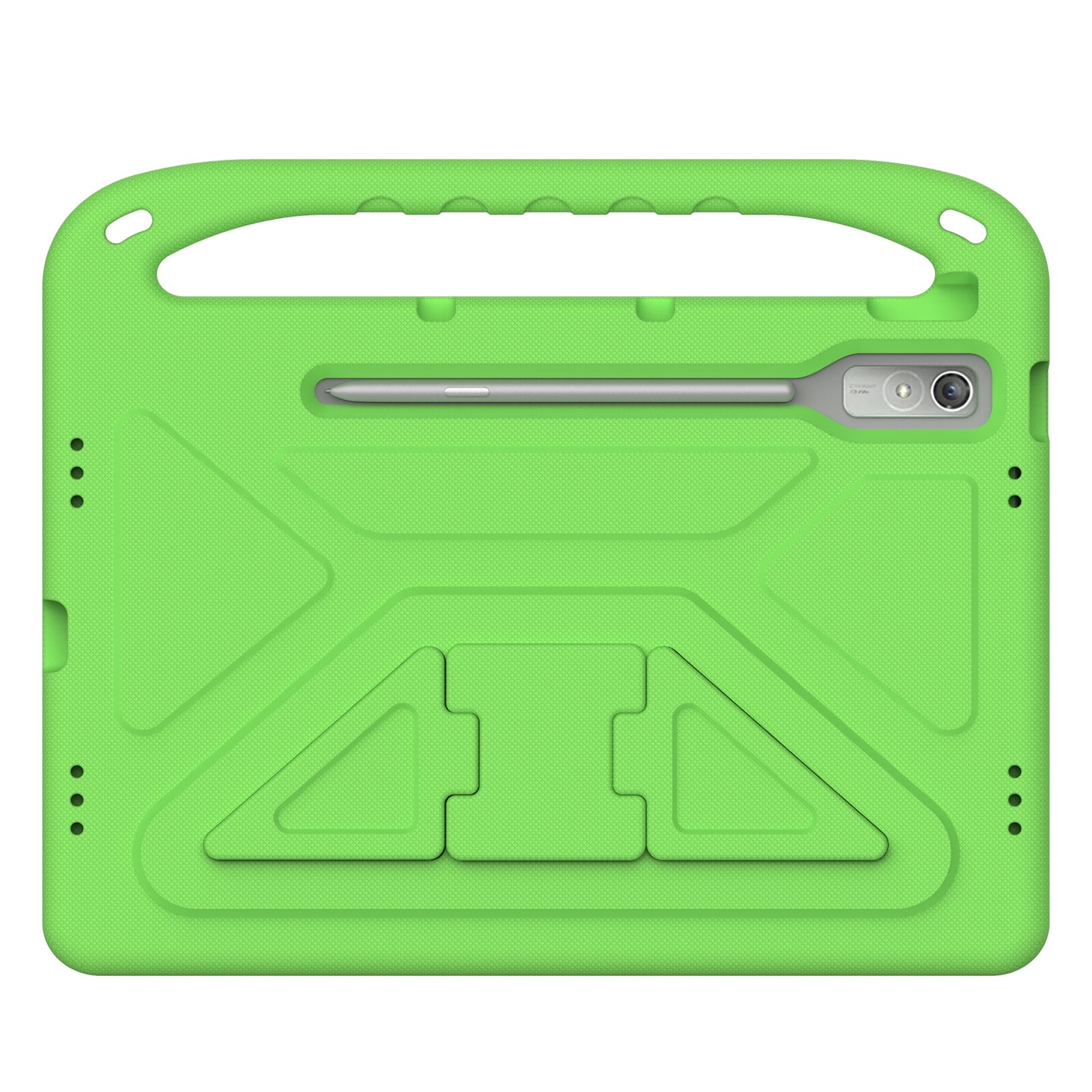 Husa tableta pentru Lenovo Tab P12 12.7, material EVA, cu manere, rezistenta la socuri, verde
