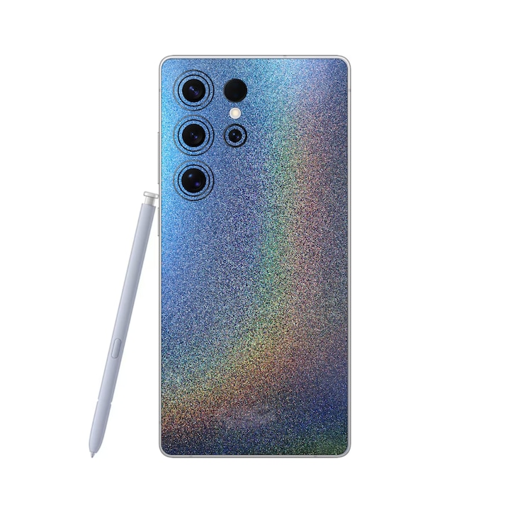 Folie iSkinz pentru Samsung Galaxy S25 Ultra - Cameleon Color Shift Intergalactic Blue, Split Cut, Skin Adeziv Full Cover, Protectie Carcasa Spate si Laterale