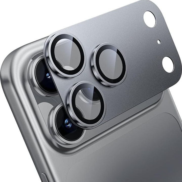 Folie Camera pentru iPhone 17 Pro, Protectie din Sticla, Gri