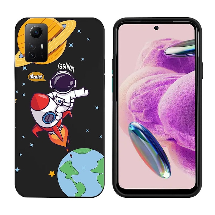 Husa telefon pentru Xiaomi Redmi Note 12S, protectie camera, silicon moale, multicolor