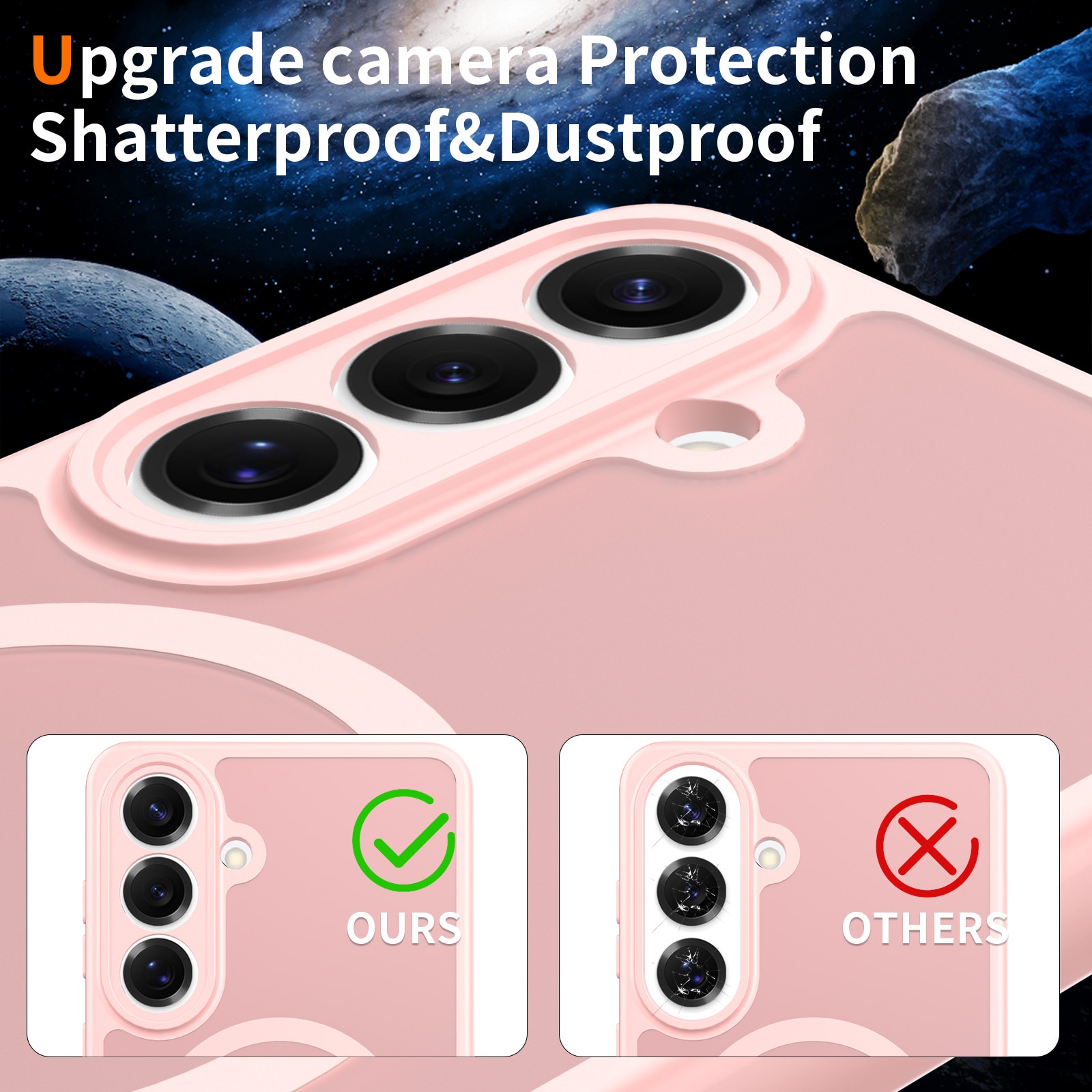 Husa de protectie pentru Samsung Galaxy S26 Plus, Omelivon, MagSafe, Protectie completa, Anti-Soc, Decupaje Precise, Incarcare Wireless, Materiale Premium, Roz deschis