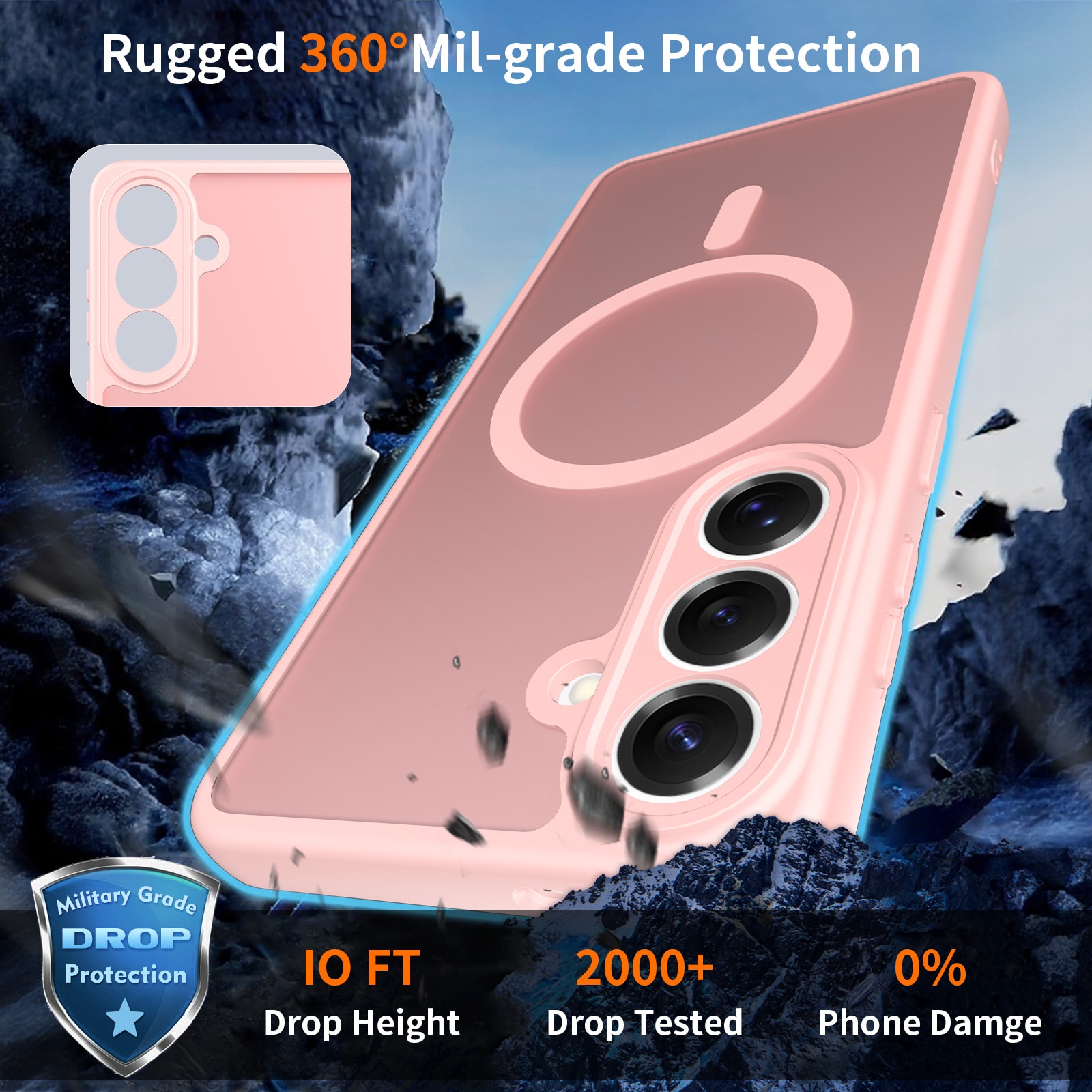 Husa de protectie pentru Samsung Galaxy S26 Plus, Omelivon, MagSafe, Protectie completa, Anti-Soc, Decupaje Precise, Incarcare Wireless, Materiale Premium, Roz deschis