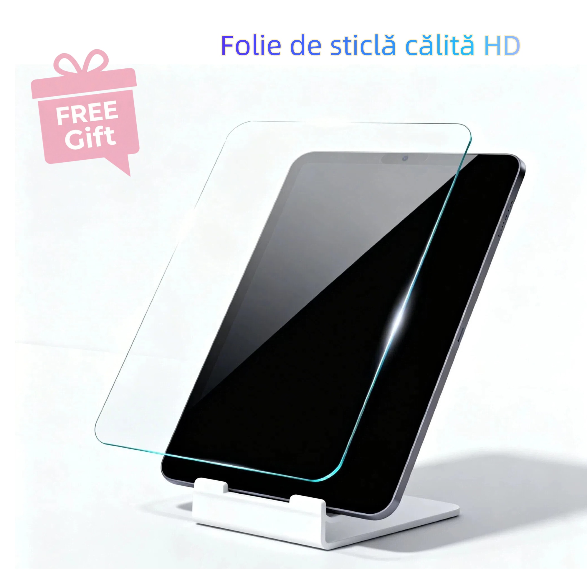 Husa de protectie pentru tableta iPad Air 6 (2024, 11"), pliere 3+Y, suport portret si peisaj, rama transparenta, cu suport pentru creion, Ugo®, neagra