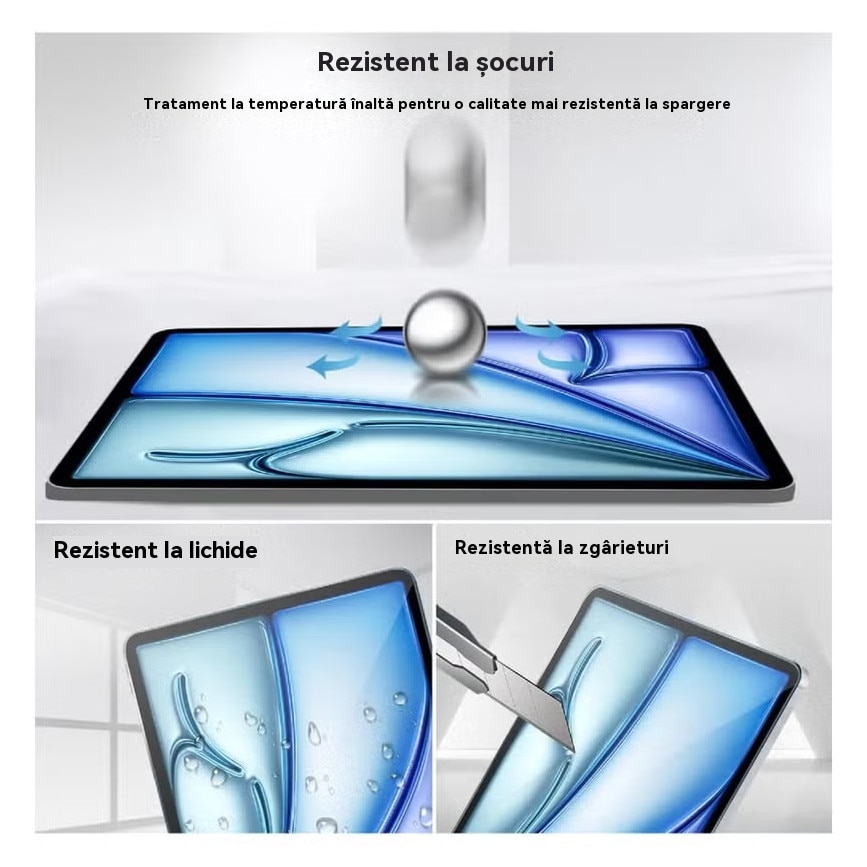 Husa de protectie pentru tableta iPad Air 6 (2024, 11"), pliere 3+Y, suport portret si peisaj, rama transparenta, cu suport pentru creion, Ugo®, neagra
