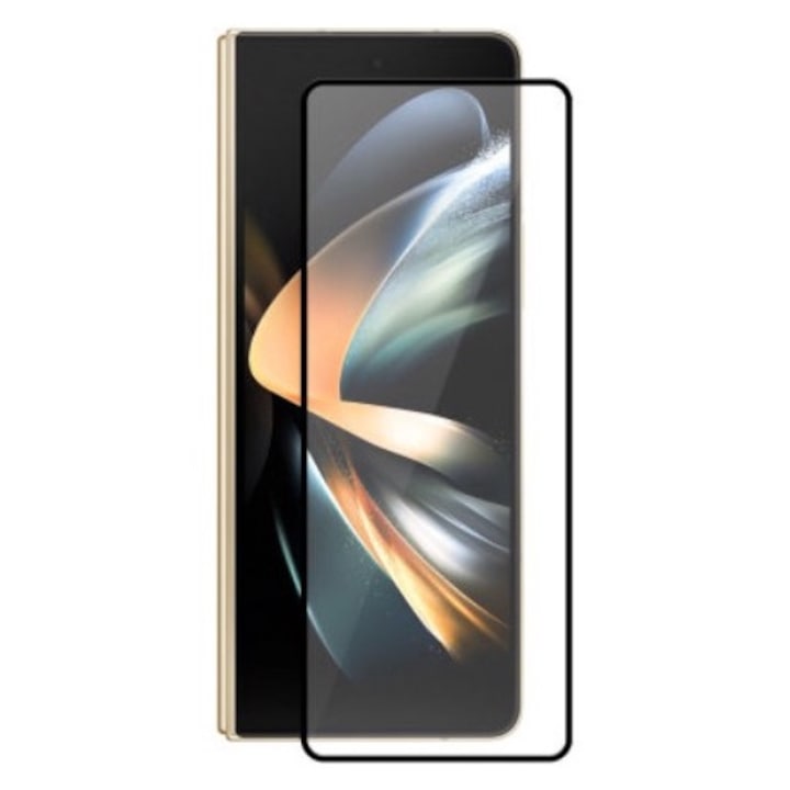 Folie din sticla securizata 9H, compatibila cu Samsung Galaxy Z Fold3, Full Glue, Case Friendly, Margine Neagra, Atlas