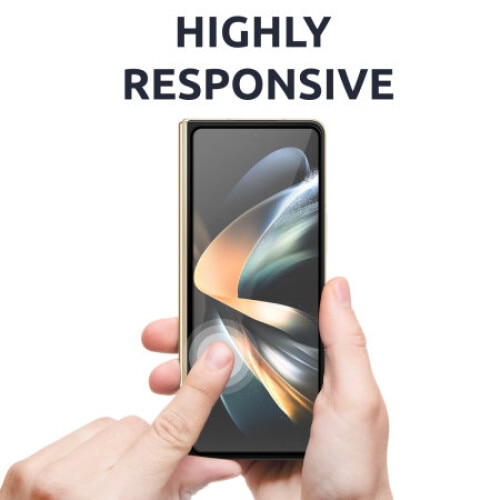 Folie din sticla securizata 9H, compatibila cu Samsung Galaxy Z Fold3, Full Glue, Case Friendly, Margine Neagra, Atlas