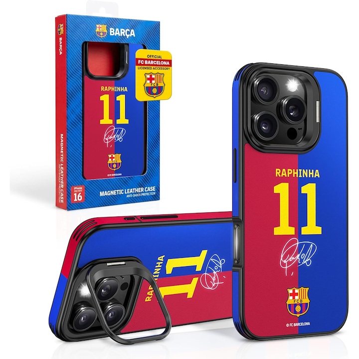 Husă de telefon, Raphina 11 Limited Edition, FC Barcelona, compatibilă cu iPhone 16 Pro Max