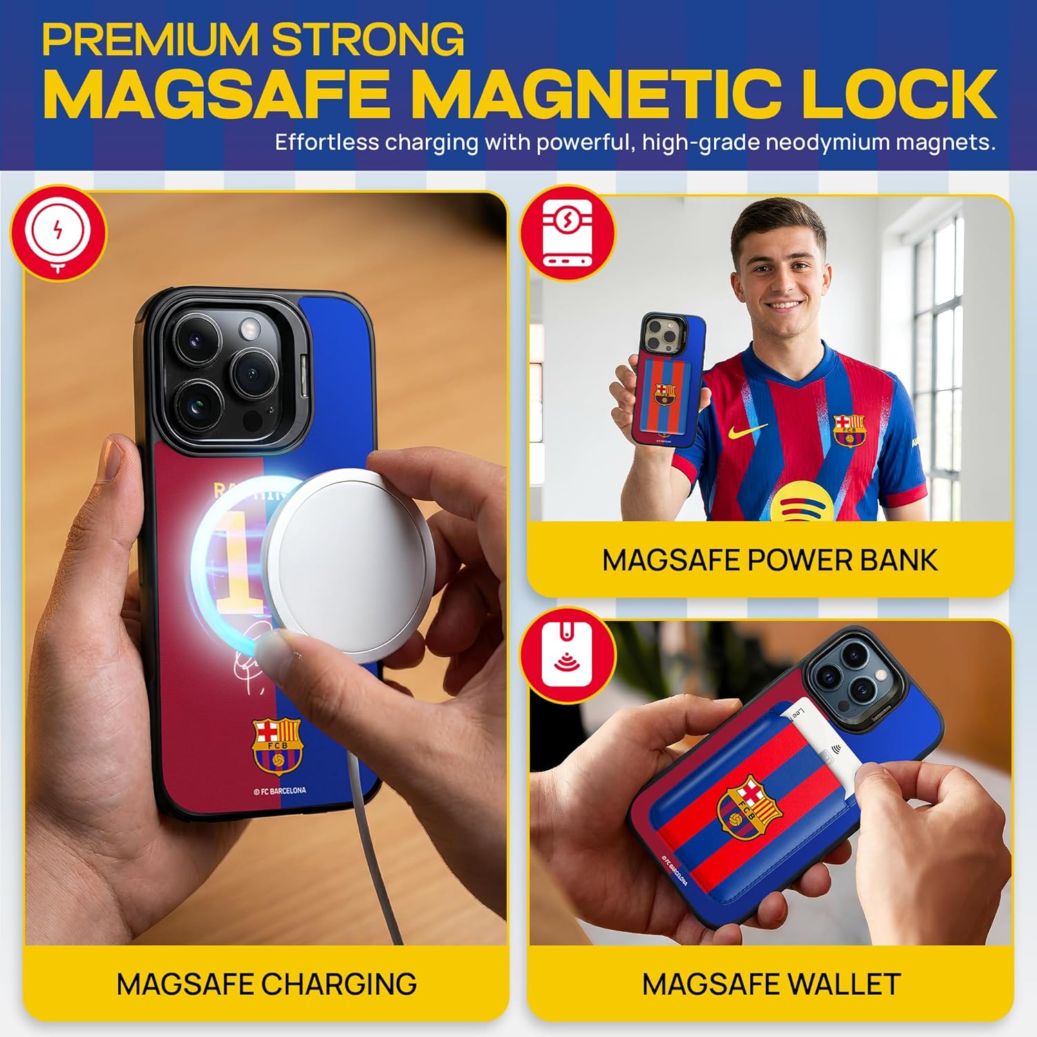 Husă de telefon, Raphina 11 Limited Edition, FC Barcelona, compatibilă cu iPhone 16 Pro Max