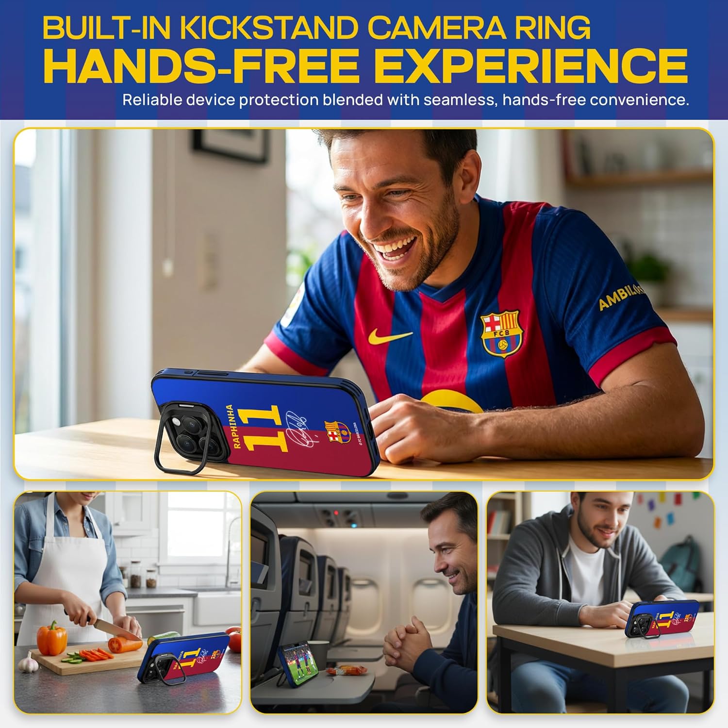 Husă de telefon, Raphina 11 Limited Edition, FC Barcelona, compatibilă cu iPhone 16 Pro Max