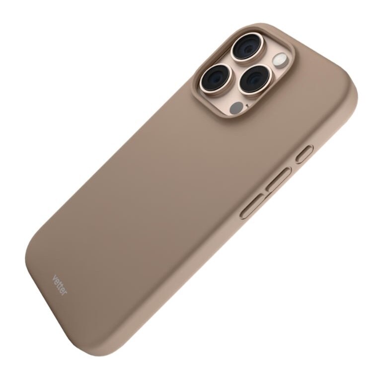 Husa pentru iPhone 16 Pro Max, Vetter, Clip-On Soft Touch Silk Series, Compatibil MagSafe, Desert Titanium