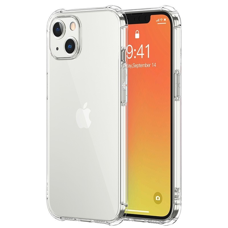 Husa protectie pentru Apple iPhone 13, Flippy, TPU, Antisoc, Protectie colturi, Rezistenta la impact, 1.5 mm, Transparenta