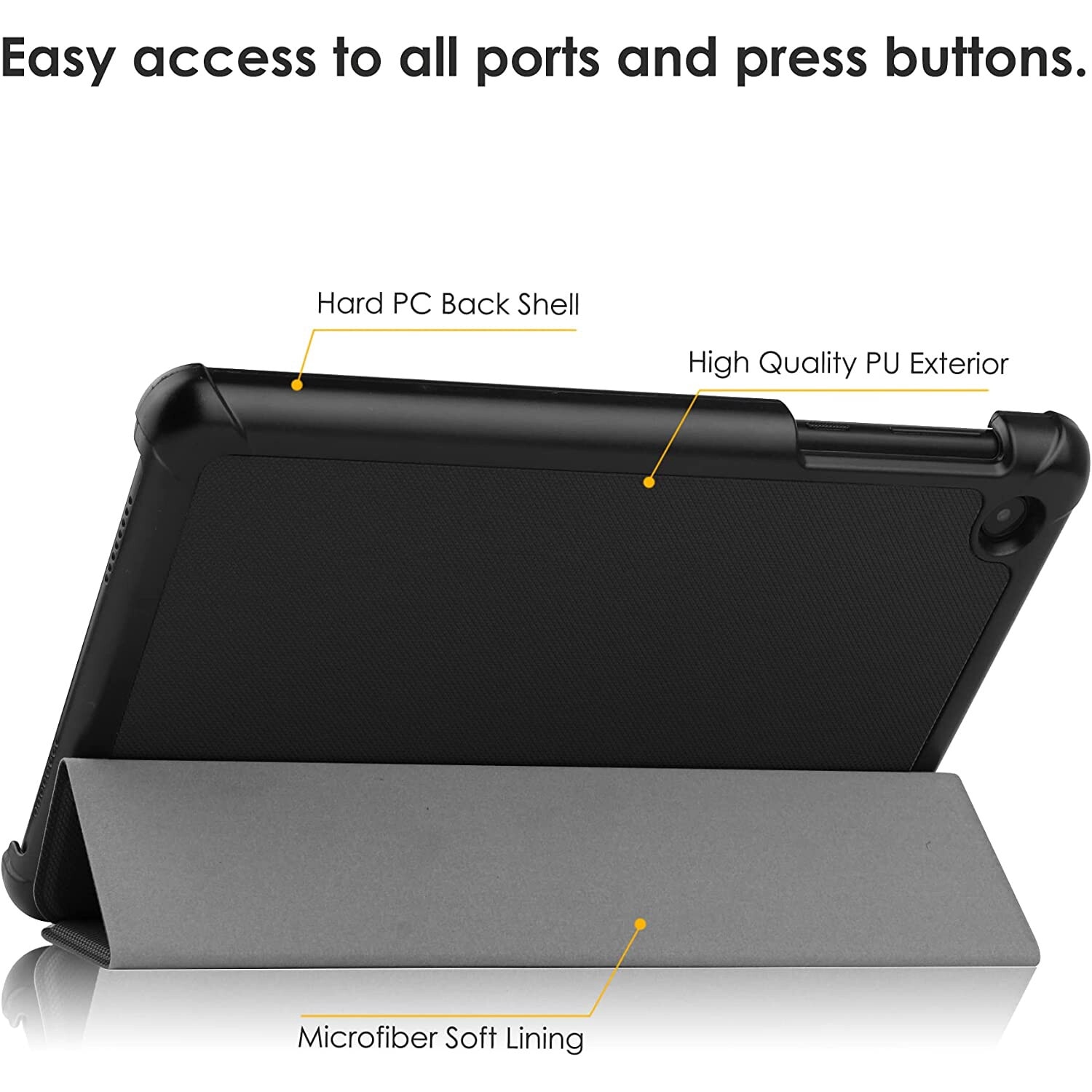Husa Slim Sigloo, Smart Cover, Trifold, pentru tableta Apple iPad 10 (2022), 10.9 inch, Black