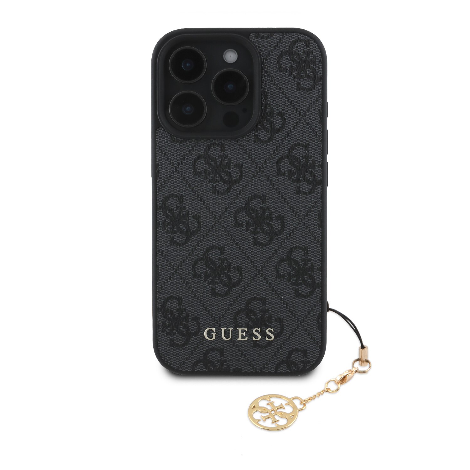 Husa de protectie Guess 4G Charm pentru iPhone 16 Pro Max, Tone on Tone Gri