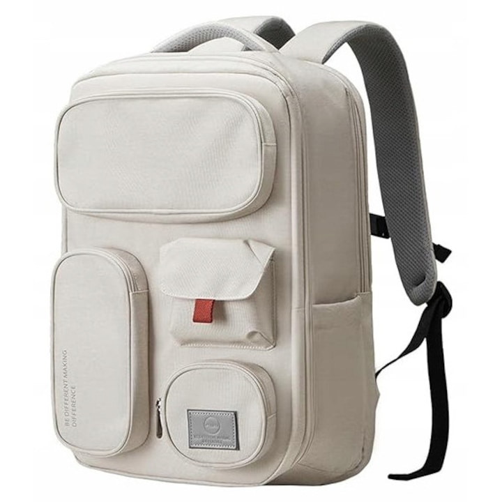 Rucsac laptop K&M, 15,6'', impermeabil, crem, 29,5x17x45cm